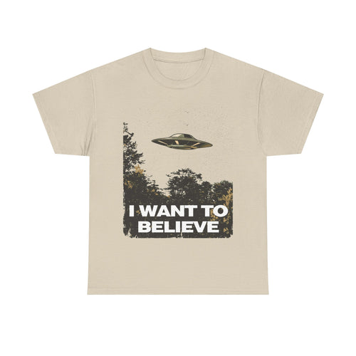 I Want to Believe UFO Retro X Files T Shirt