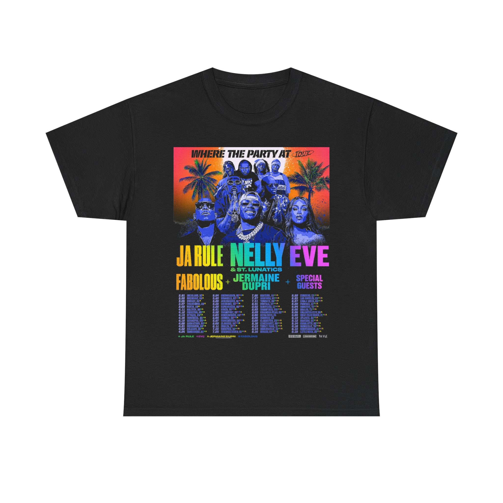 Where The Party At Tour Ja Rule, Nelly and Eve T Shirt Full Size S-5XL
